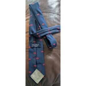 Givenchy Gentlemen Paris Tie Navy Red Train Formal Office Silk Blend Vtg
